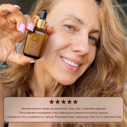 Youth Rose Elixir-Подмладяващ Еликсир С Био-Розово Масло, Бакучиол и Хиалуронова Киселина 2