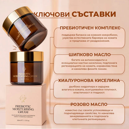 Премиум Пребиотичен Хидратиращ Крем за Лице С Розово Масло